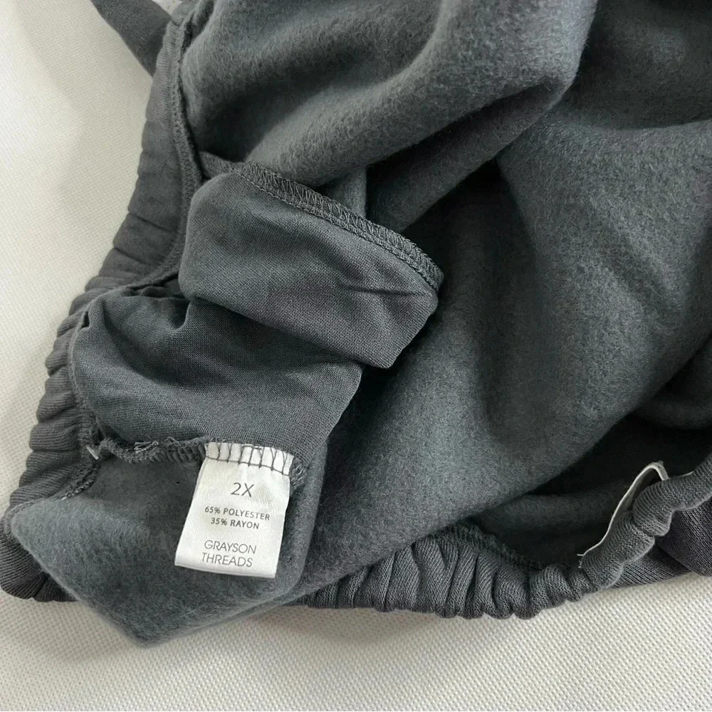 Grayson Threads Sweatpants Plus Size 2X Gray Fleece Lined Elastic Waist